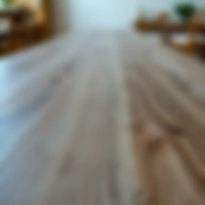 Textured Gray and Wood Dining Table Close-up of gray and wood dining table showcasing texture