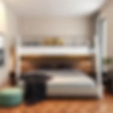 Contemporary low loft double bed design showcasing sleek lines and minimalist features