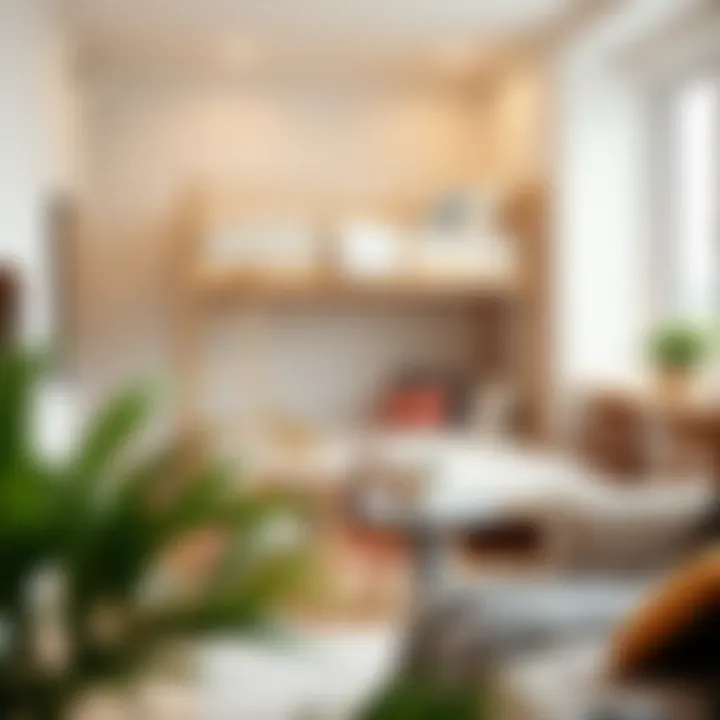 Functional layout showcasing a low loft double bed integrated into a small living area