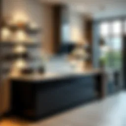 Sleek modern kitchenware displayed elegantly