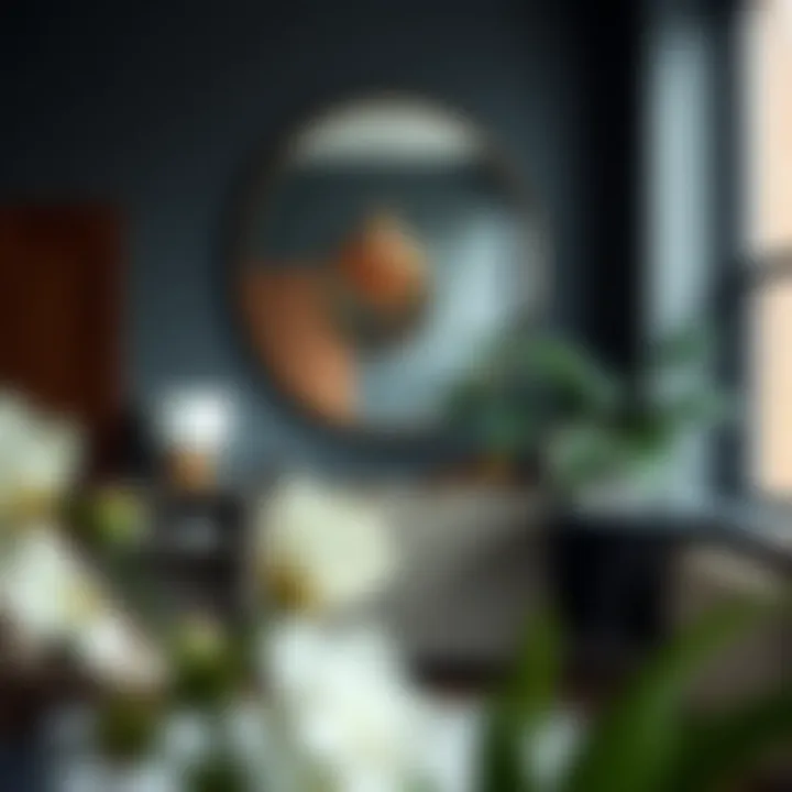 Making a Statement: Bold Mirrors in Urban Interiors Bold statement mirror as a focal point in urban living space