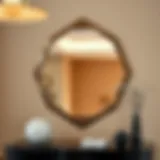 Contemporary mirror design showcasing geometric patterns