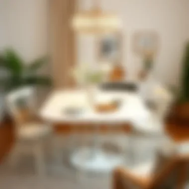 Versatile small white drop leaf dining table used for various functions