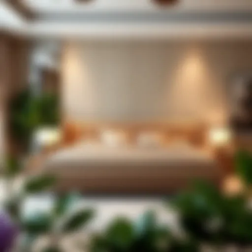 Elegant tufted king bed in a modern bedroom setting