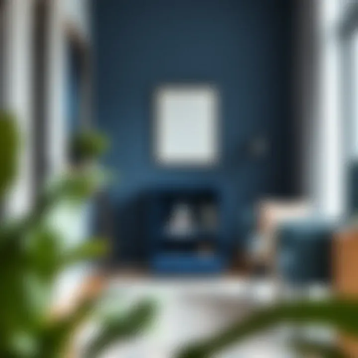 Navy blue cube organizer harmonizing with modern decor