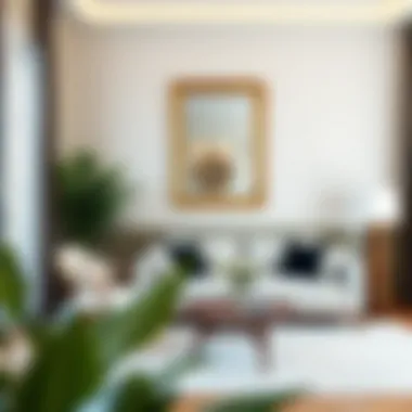 Chic living room featuring a well-placed 5 x 4 wall mirror