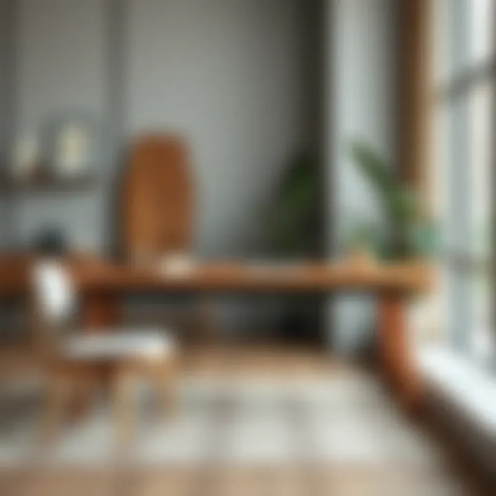 Variety of materials used in 45-inch desks for urban settings