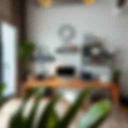 Stylish 45-inch desk in a modern urban workspace