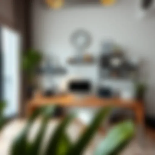 Stylish 45-inch desk in a modern urban workspace