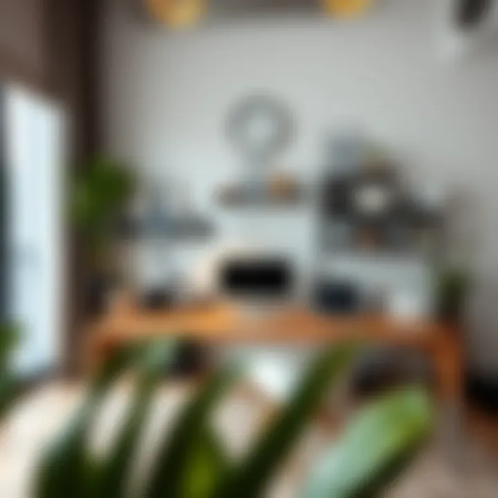 Stylish 45-inch desk in a modern urban workspace