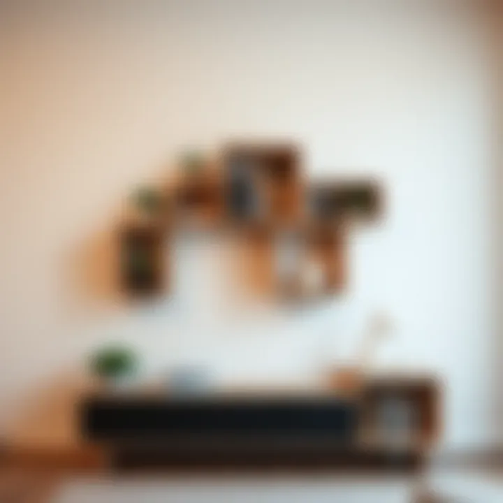 Creative arrangement of cube shelves