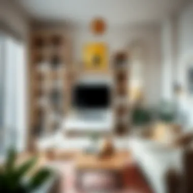 Cube shelves in a compact urban apartment