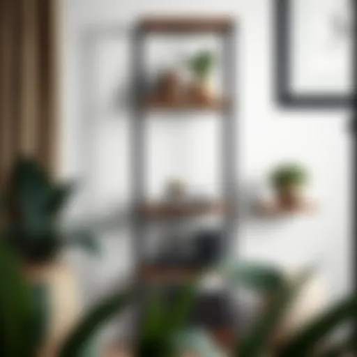 Modern cube shelf with decorative items