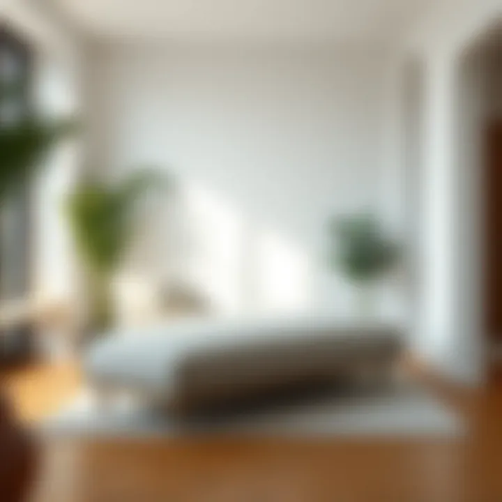 Modern light grey chaise in a minimalist decor