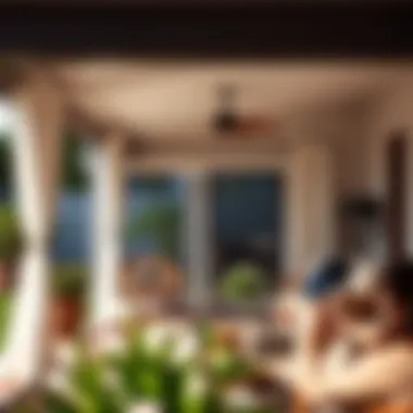 Elegant patio showcasing a stylish curtain track system Elegant patio with curtain track system