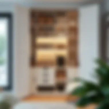 Creative organization techniques within a walk-in cupboard