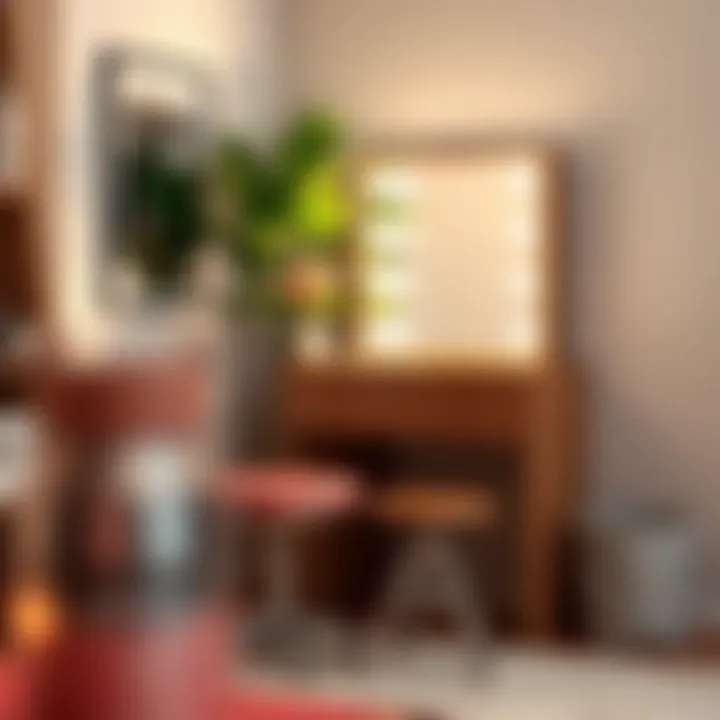 Compact makeup vanity ideal for small spaces