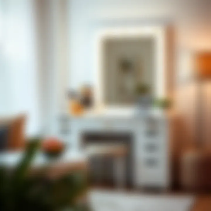 Functional makeup vanity with multiple storage options