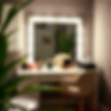 Stylish makeup vanity showcasing various materials