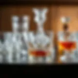 A collection of intricately designed whiskey glasses showcasing various styles and materials.