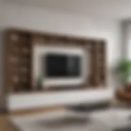 Stylish used wall unit in a contemporary living room