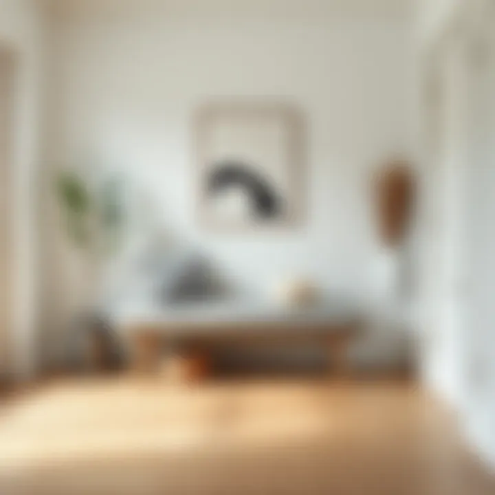 Sleek narrow bench in a minimalist interior design