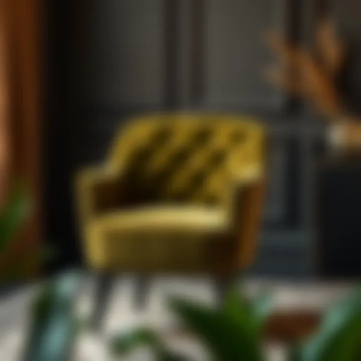 Elegant velvet dining chair design showcasing rich texture and color