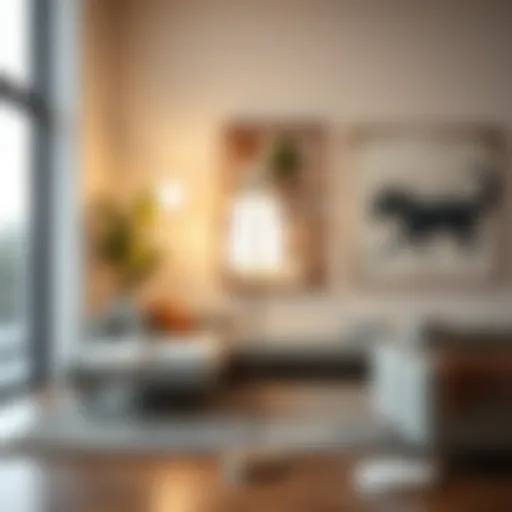 Contemporary white floor lamp in a modern living space