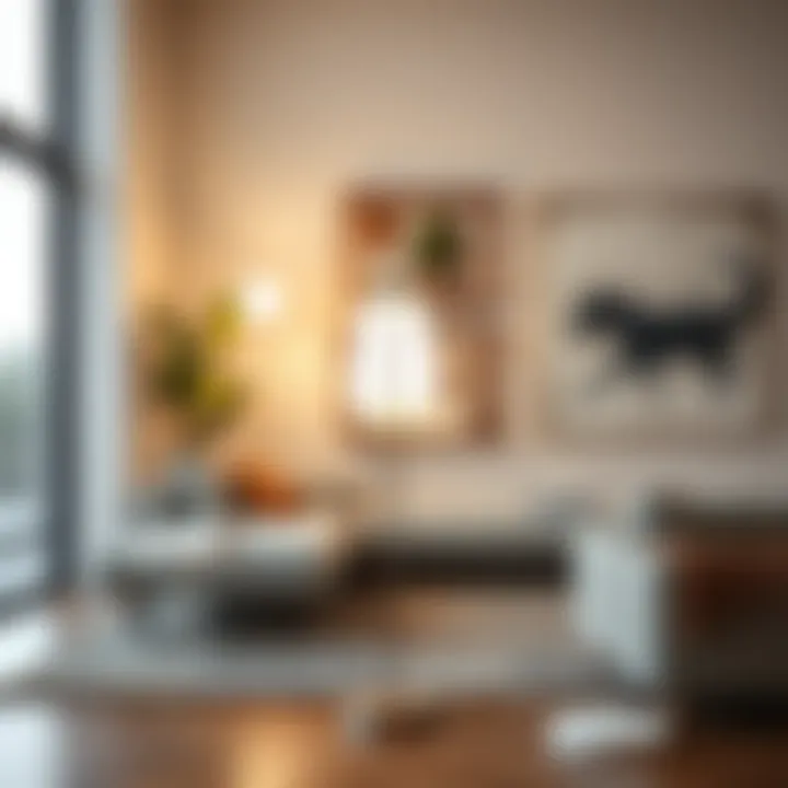 Contemporary white floor lamp in a modern living space