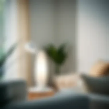 Stylish white floor lamp paired with minimalist furniture