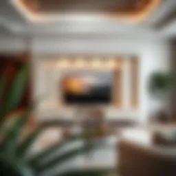 Elegant large TV cabinet in a contemporary living room setting