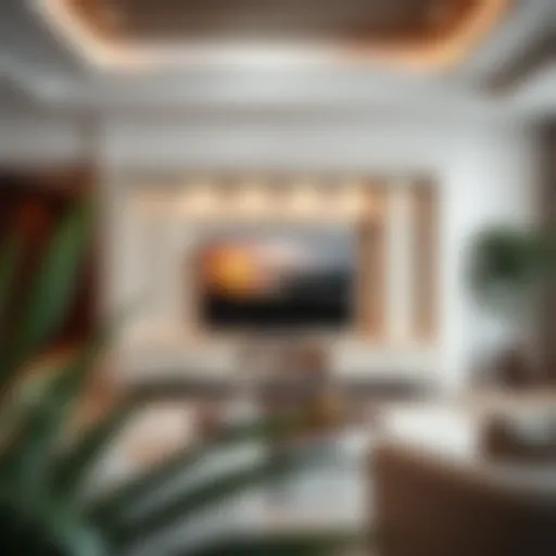 Elegant large TV cabinet in a contemporary living room setting