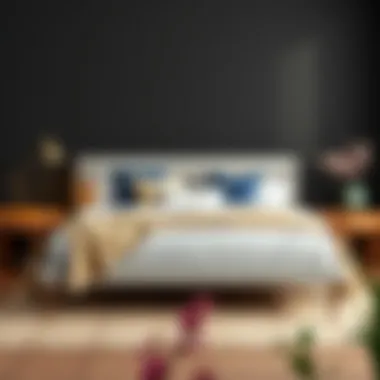 York Bed with Stylish Bedding and Decor York platform bed paired with stylish bedding and decor