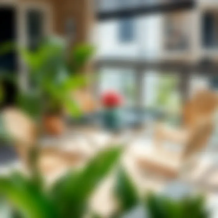 Compact folding glass table showing versatility for small balconies