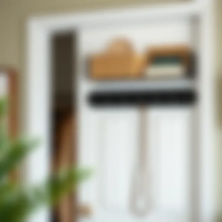 Organized space showcasing a functional hook rack in use