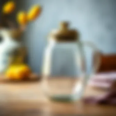 Close-up of maintenance tips for glass pitchers