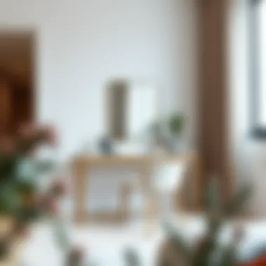 Elegant minimalist hair dressing table in a modern apartment