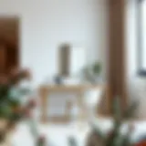 Sleek Minimalist Hair Dressing Table Elegant minimalist hair dressing table in a modern apartment