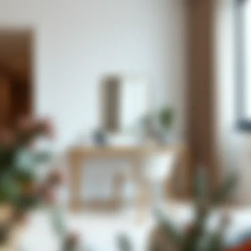 Sleek Minimalist Hair Dressing Table Elegant minimalist hair dressing table in a modern apartment