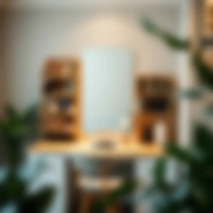 Organized hair dressing table with storage solutions