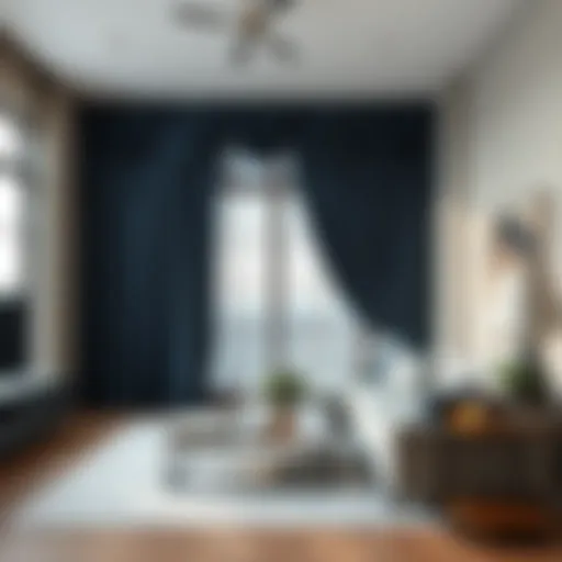 Luxurious drapery in a modern living room