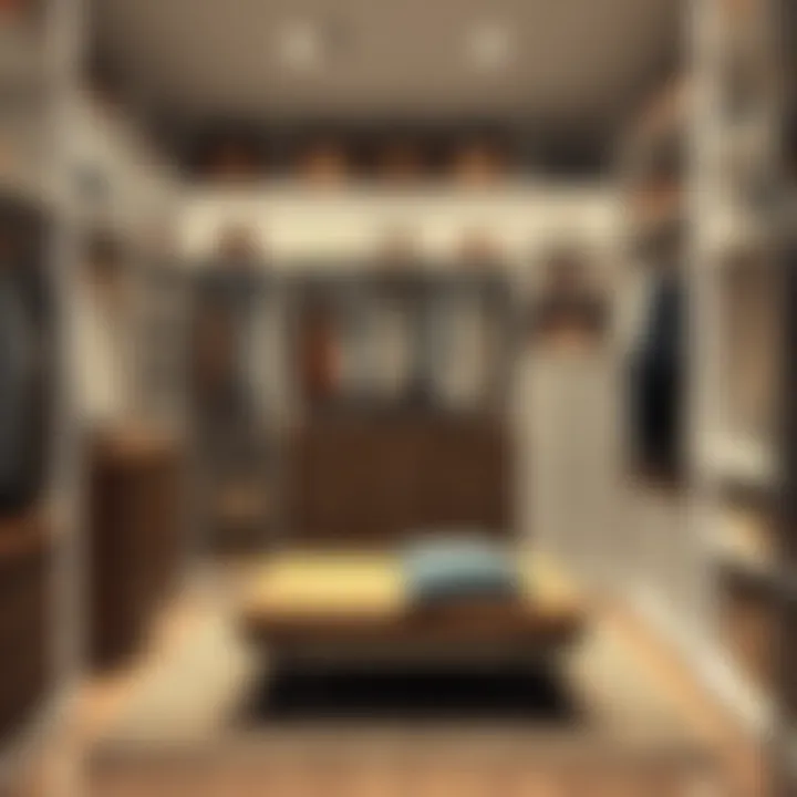 Creative layout of a modern walk-in closet