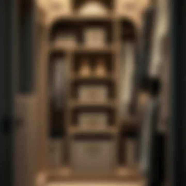 Sophisticated storage bins in a closet