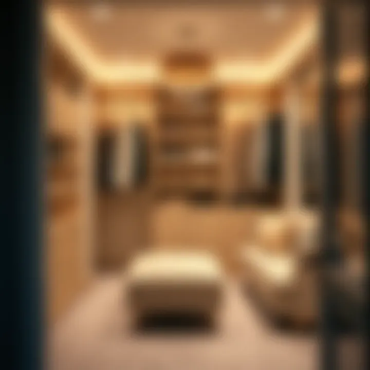 Stylish lighting in a walk-in closet