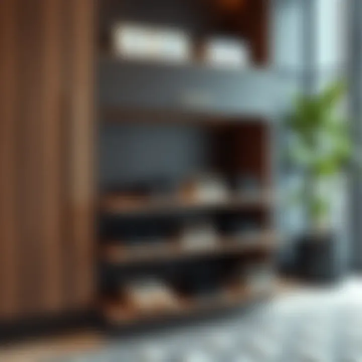 Creative shoe storage integrated into modern decor