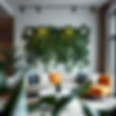 Innovative ivy wall integration in modern decor