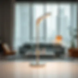 Sleek modern remote-controlled lamp in a stylish living room setting