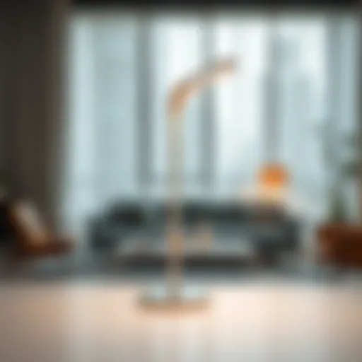 Sleek modern remote-controlled lamp in a stylish living room setting