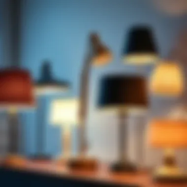 Variety of remote-controlled lamps showcasing different styles and functionalities