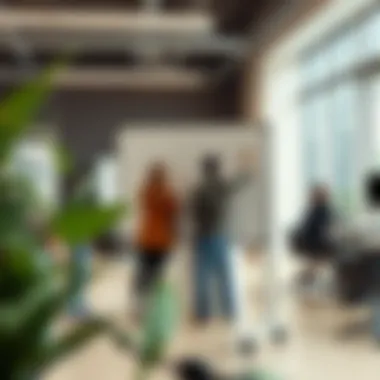 Fostering Creativity in Urban Workspaces Creative professionals engaging with a mobile white board